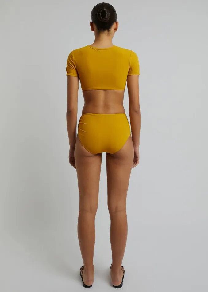 Women The Frankie Shop Swimwear Christopher Esber U Prong Tee Mustard