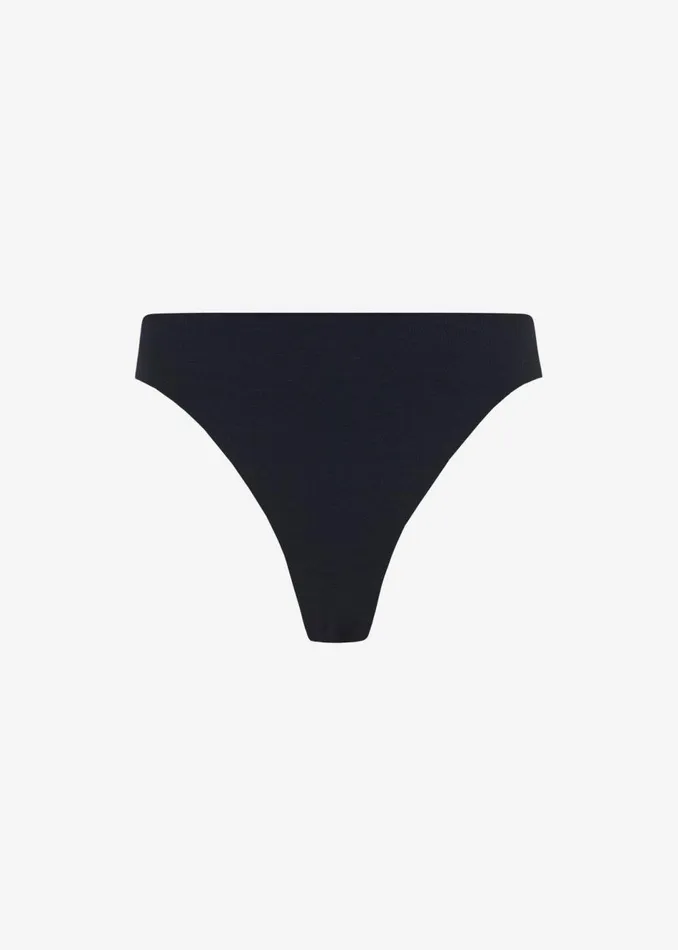 Women The Frankie Shop Swimwear Matteau Nineties High Waist Bikini Brief Navy Crinkle