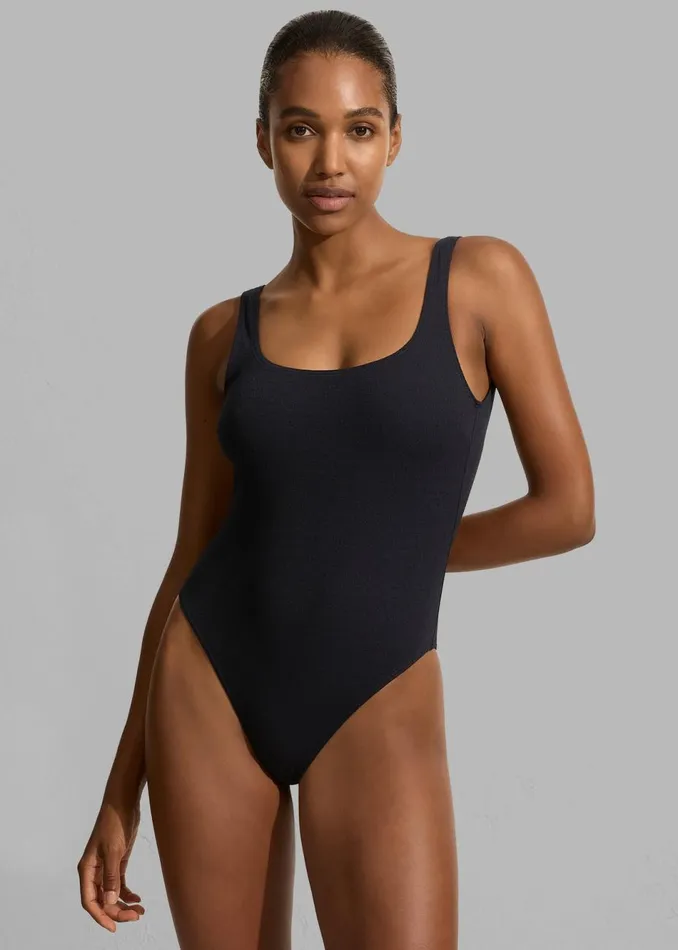 Women The Frankie Shop Swimwear Matteau Nineties Maillot Swimsuit Navy Crinkle Women The Frankie Shop Swimwear Matteau Nineties Maillot Swimsuit Navy Crinkle
