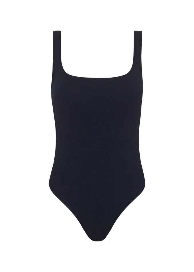 Women The Frankie Shop Swimwear Matteau Nineties Maillot Swimsuit Navy Crinkle
