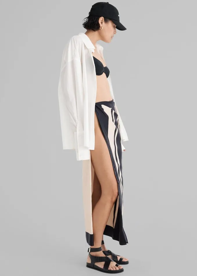 Women The Frankie Shop Swimwear Solaqua The Mathise Sarong Ecrunoir