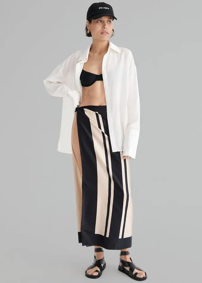 Women The Frankie Shop Swimwear Solaqua The Mathise Sarong Ecrunoir