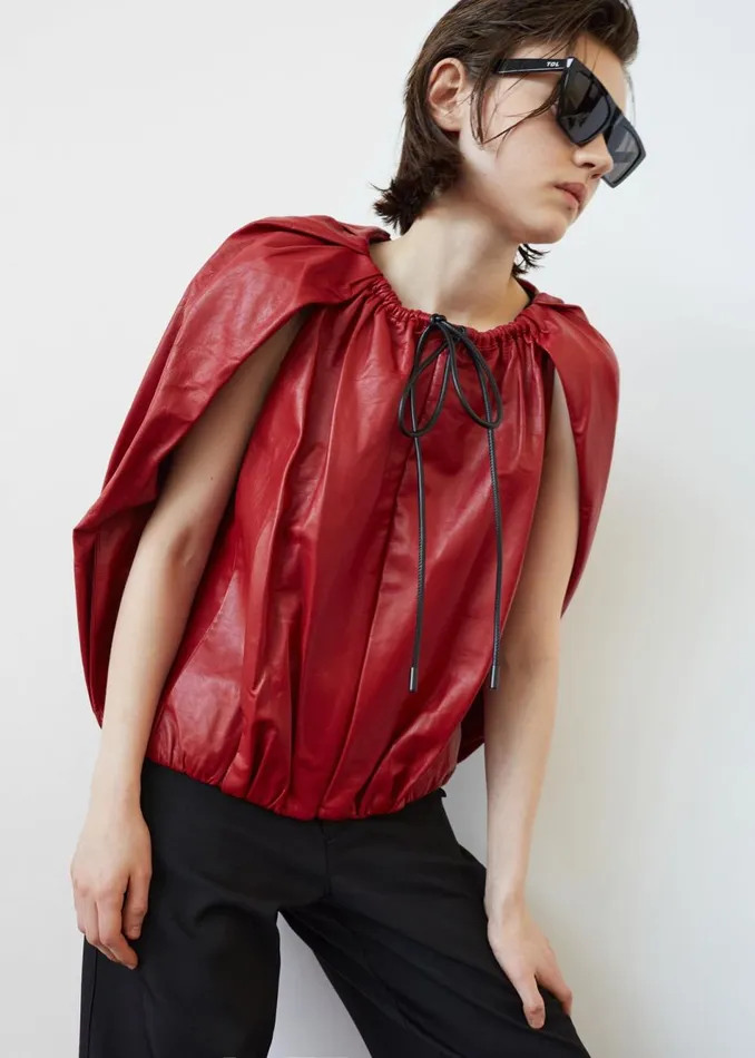 Women The Frankie Shop Tops 31 Phillip Lim Cocoon Zip Top Red