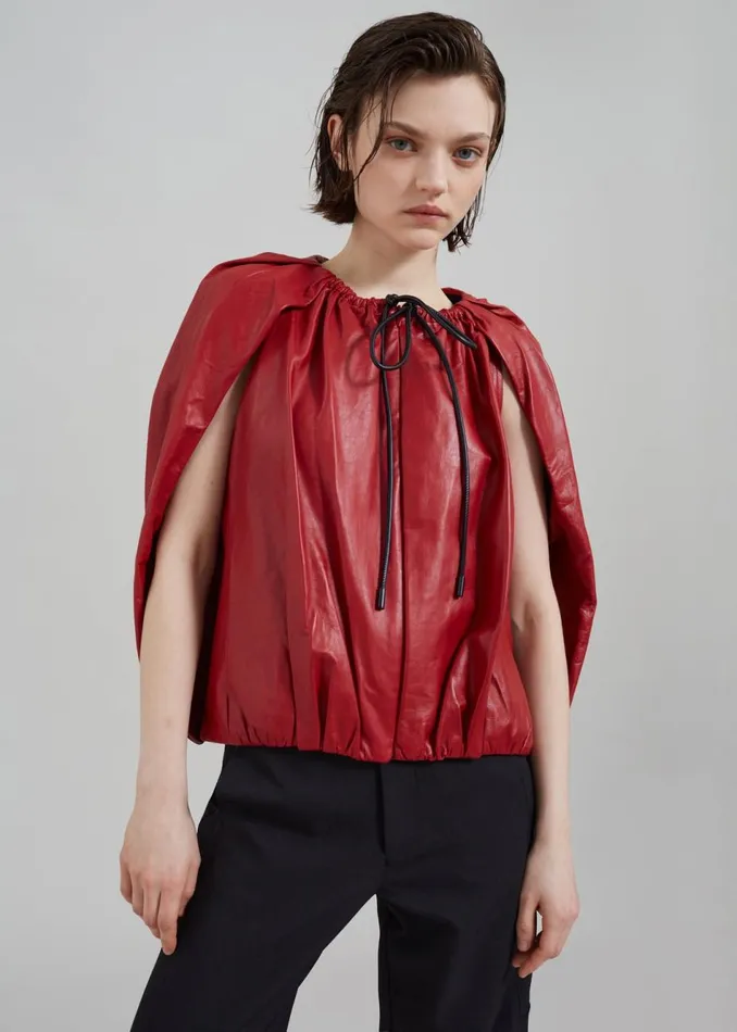 Women The Frankie Shop Tops 31 Phillip Lim Cocoon Zip Top Red