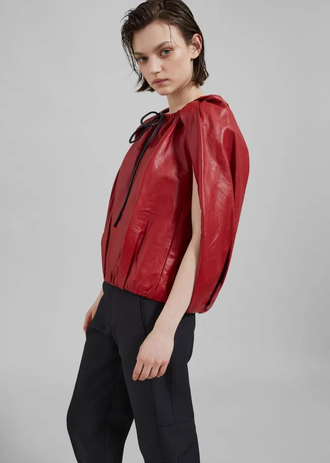 Women The Frankie Shop Tops 31 Phillip Lim Cocoon Zip Top Red