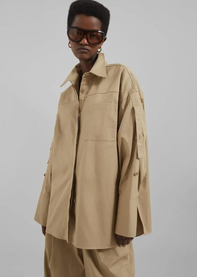 Women The Frankie Shop Tops 31 Phillip Lim Drop Back Long Sleeve Shirt With Convertible Sleeve