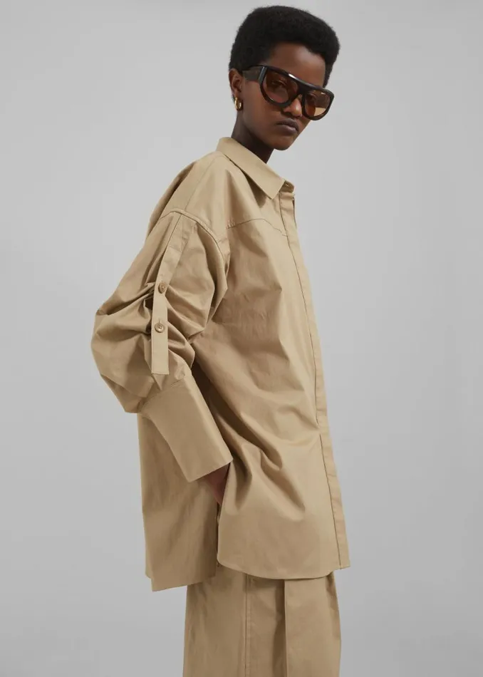 Women The Frankie Shop Tops 31 Phillip Lim Drop Back Long Sleeve Shirt With Convertible Sleeve