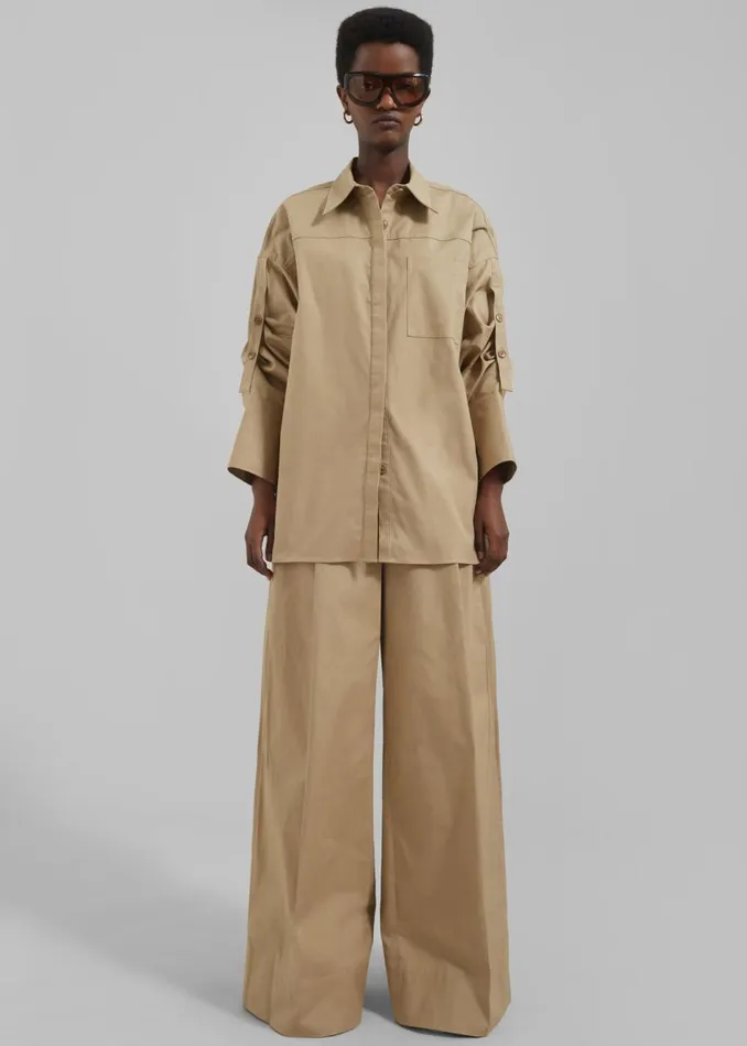Women The Frankie Shop Tops 31 Phillip Lim Drop Back Long Sleeve Shirt With Convertible Sleeve