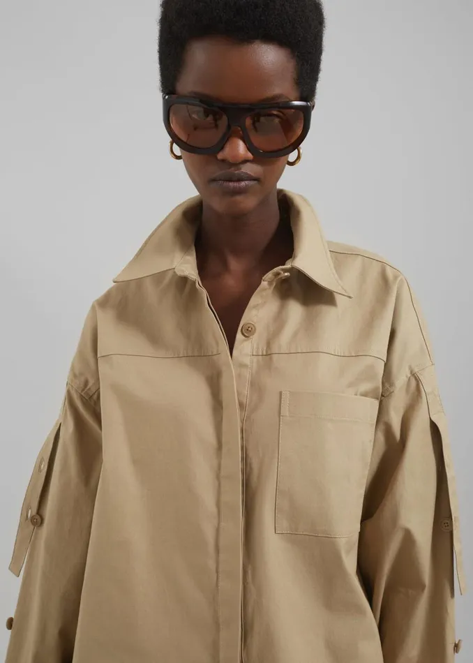 Women The Frankie Shop Tops 31 Phillip Lim Drop Back Long Sleeve Shirt With Convertible Sleeve