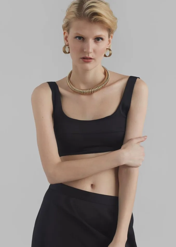 Women The Frankie Shop Tops Ada Satin Bra Top Black