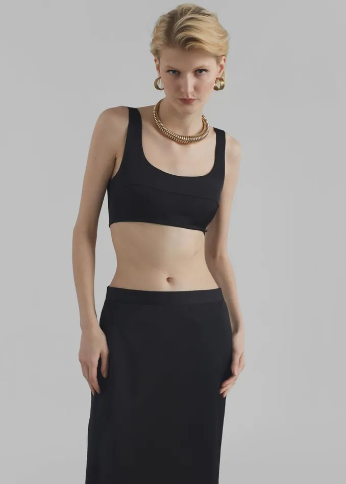 Women The Frankie Shop Tops Ada Satin Bra Top Black