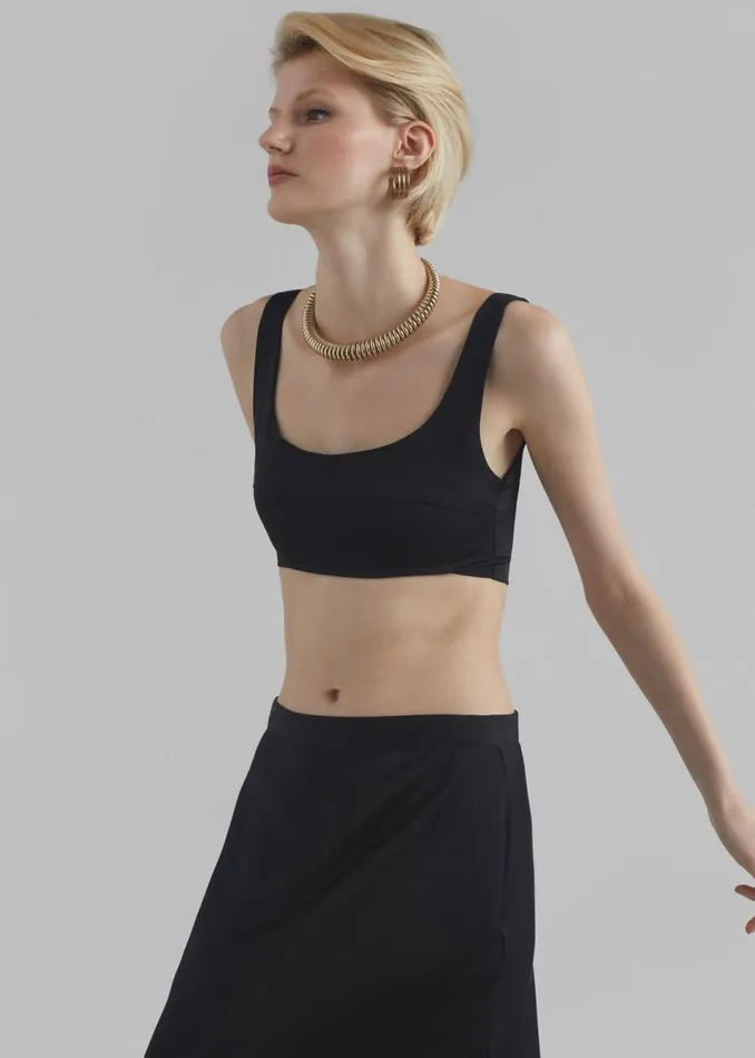 Women The Frankie Shop Tops Ada Satin Bra Top Black