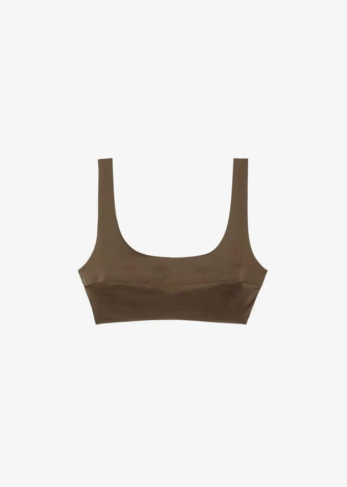 Women The Frankie Shop Tops Ada Satin Bra Top Brown