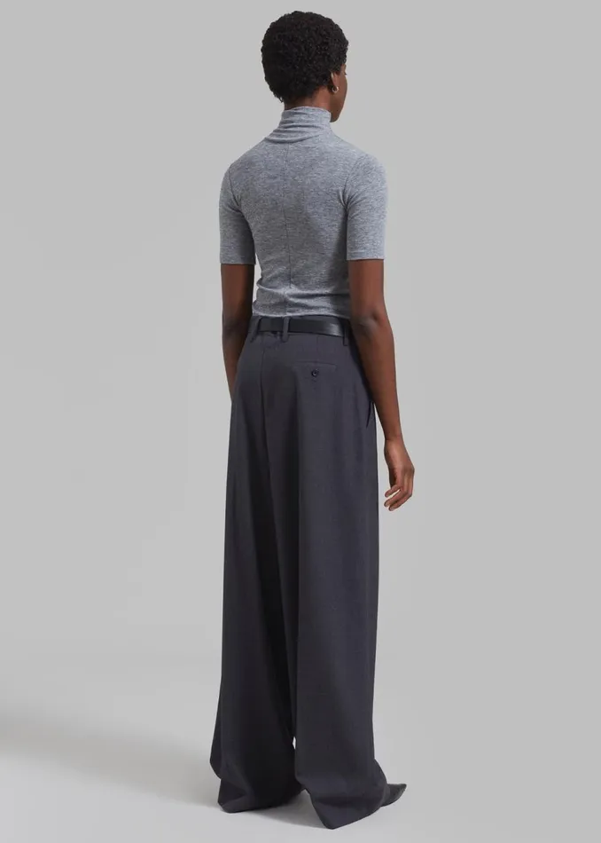 Women The Frankie Shop Tops Amelia Mockneck Top Grey