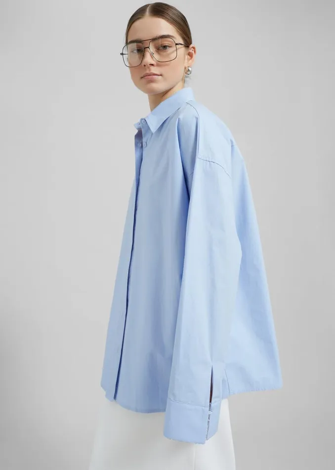 Women The Frankie Shop Tops Aniston Button Up Shirt Sky