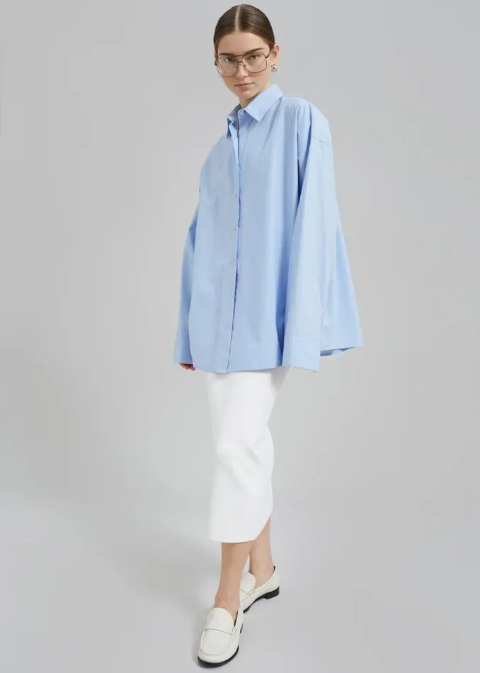Women The Frankie Shop Tops Aniston Button Up Shirt Sky