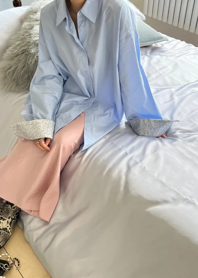 Women The Frankie Shop Tops Aniston Button Up Shirt Sky