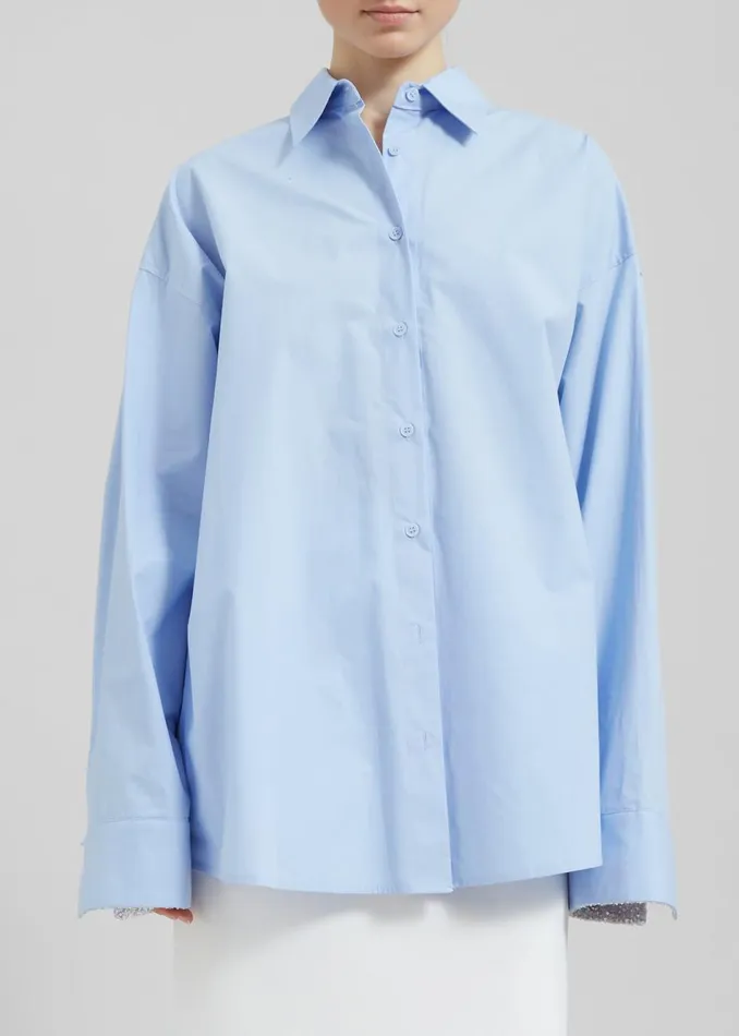 Women The Frankie Shop Tops Aniston Button Up Shirt Sky