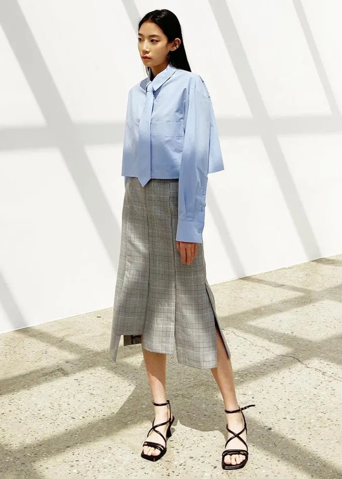 Women The Frankie Shop Tops Annie Necktie Shirt Sky