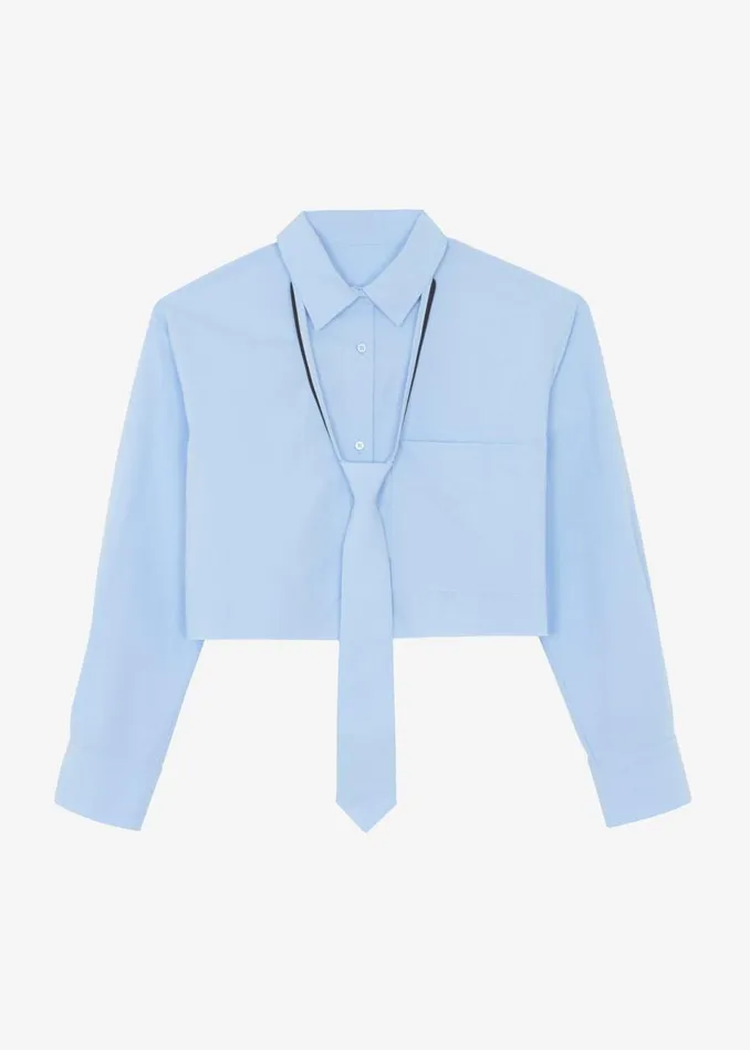 Women The Frankie Shop Tops Annie Necktie Shirt Sky