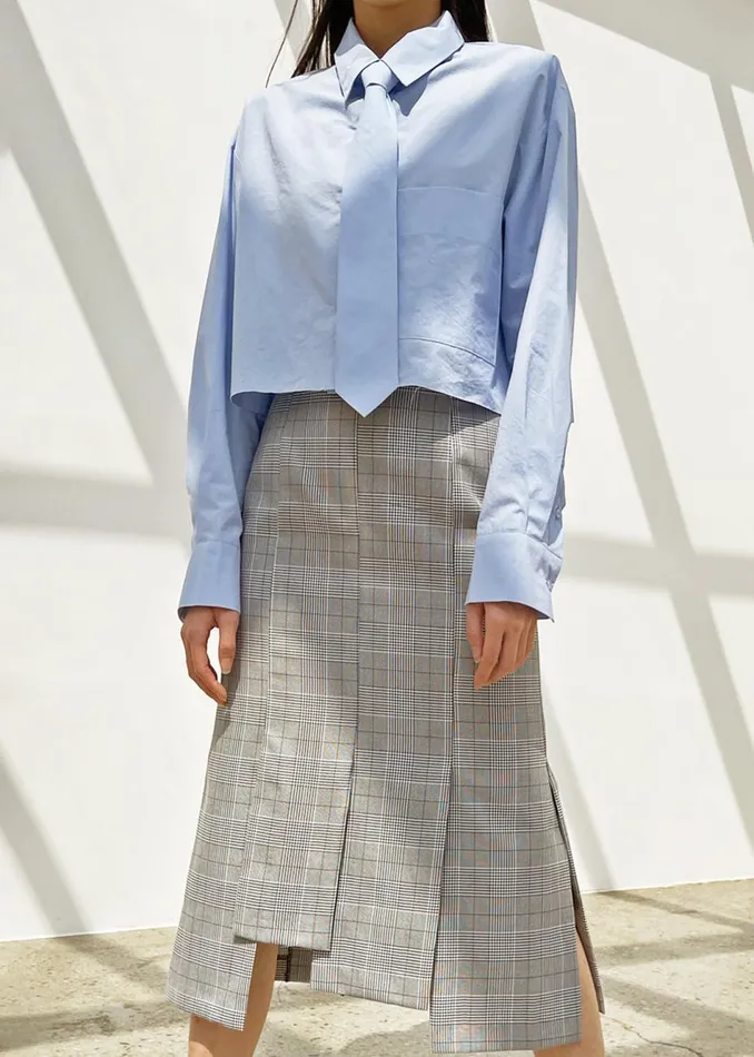 Women The Frankie Shop Tops Annie Necktie Shirt Sky