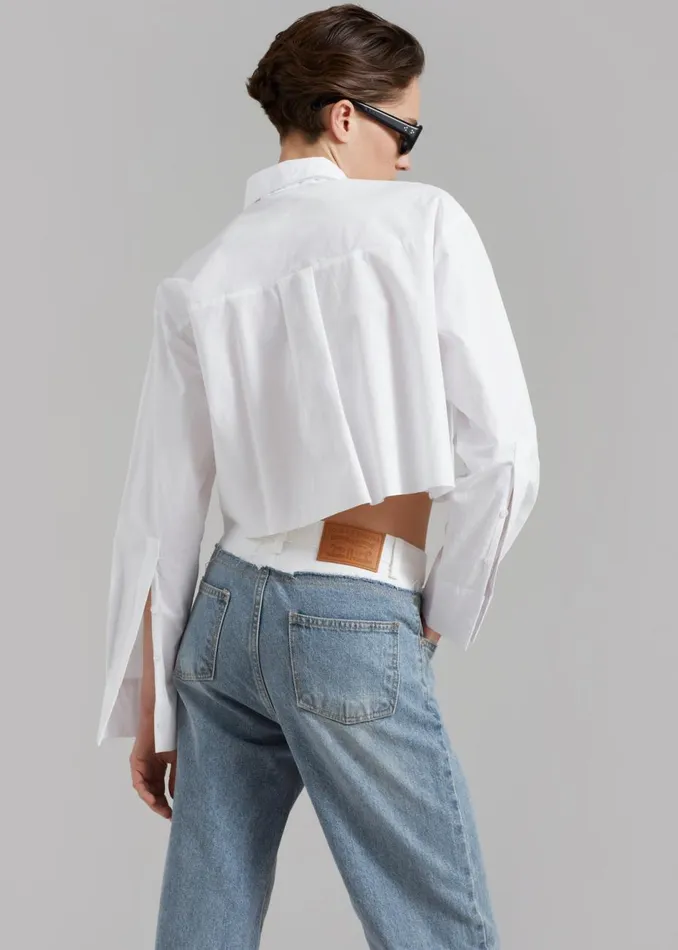 Women The Frankie Shop Tops Annie Necktie Shirt White
