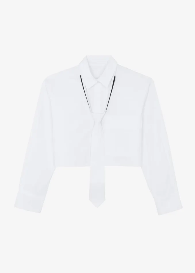 Women The Frankie Shop Tops Annie Necktie Shirt White