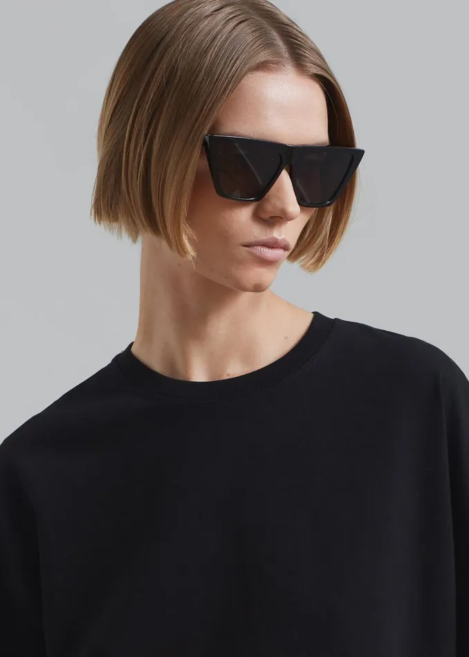 Women The Frankie Shop Tops Avak Oversized Tee Black