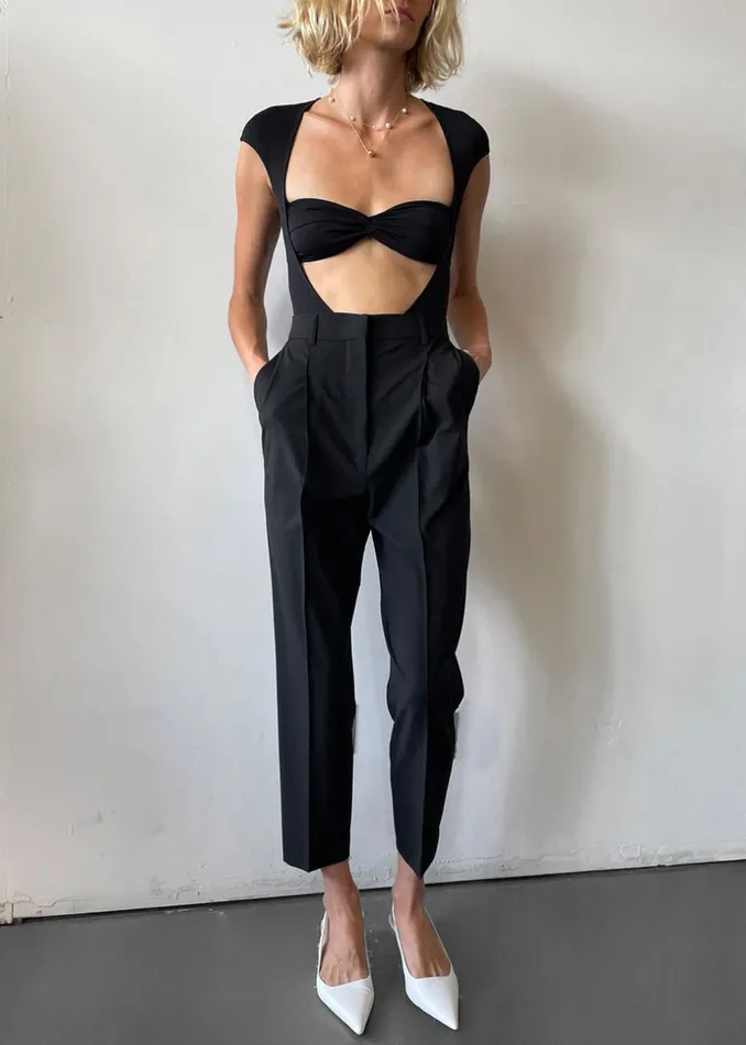 Women The Frankie Shop Tops Beaufille Baes Bodysuit Black