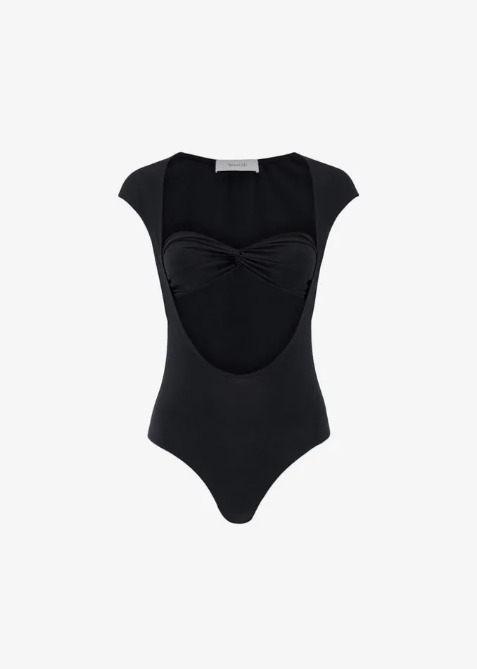 Women The Frankie Shop Tops Beaufille Baes Bodysuit Black