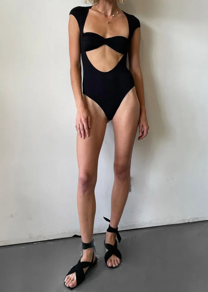 Women The Frankie Shop Tops Beaufille Baes Bodysuit Black