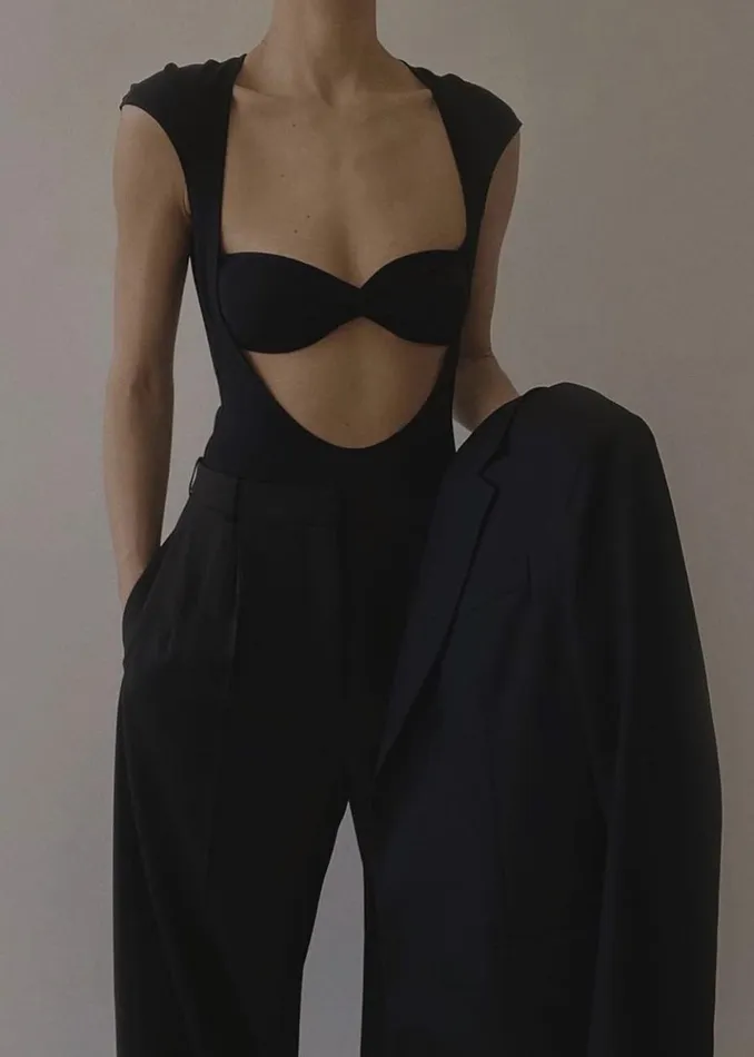 Women The Frankie Shop Tops Beaufille Baes Bodysuit Black