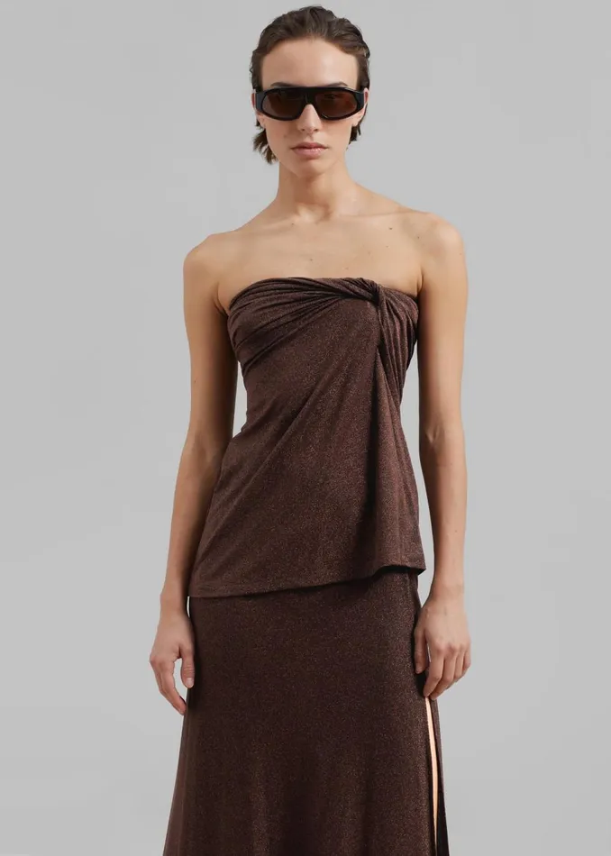 Women The Frankie Shop Tops Beaufille Zeno Blouse Espresso