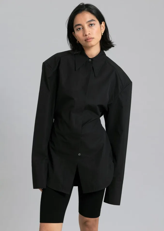 Women The Frankie Shop Tops Bec Padded Shirt Black