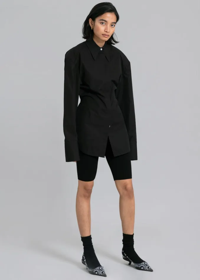 Women The Frankie Shop Tops Bec Padded Shirt Black