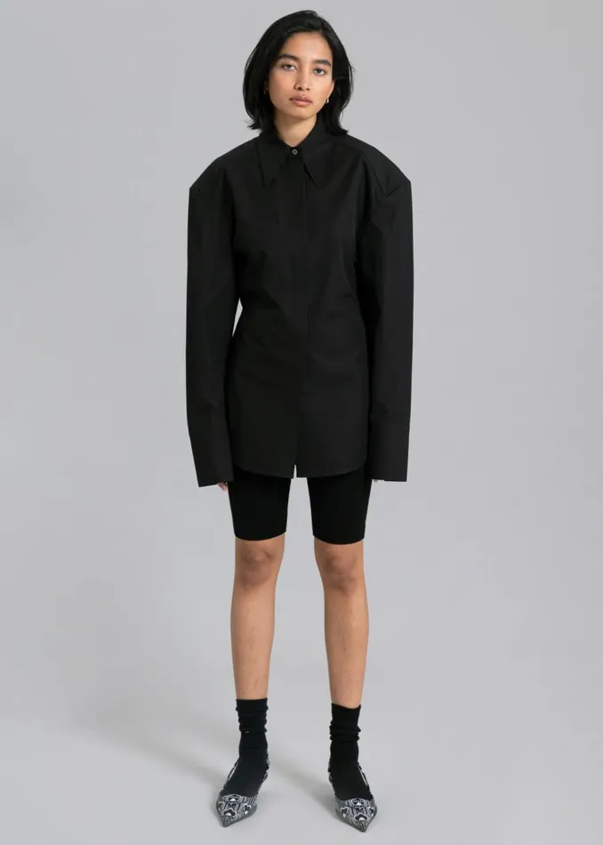 Women The Frankie Shop Tops Bec Padded Shirt Black