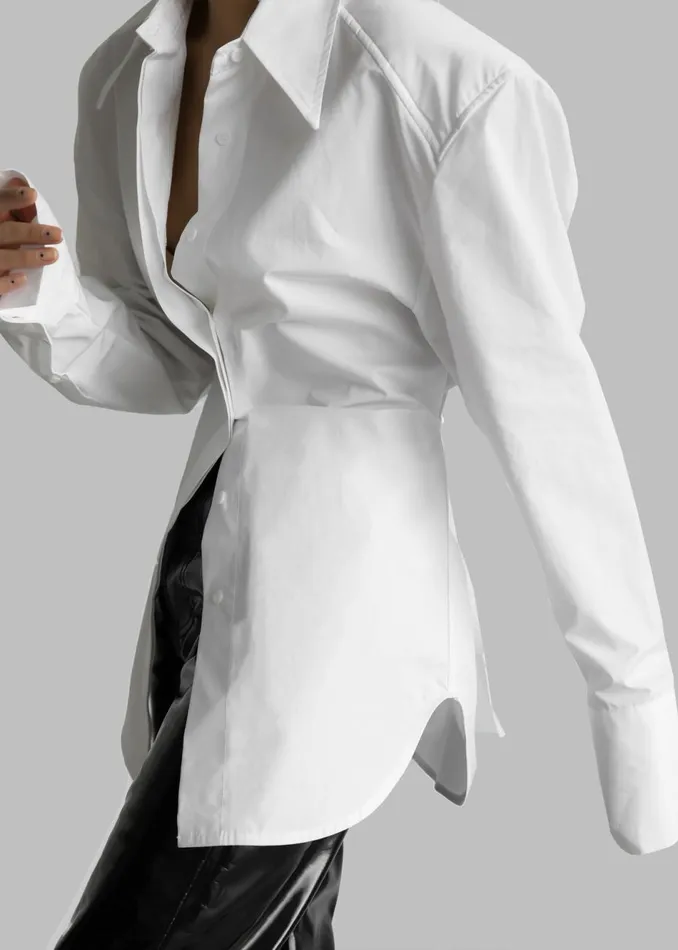 Women The Frankie Shop Tops Bec Padded Shirt White