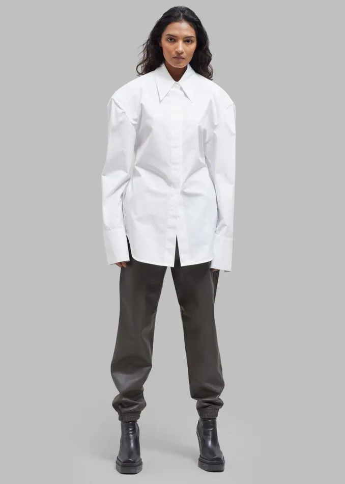 Women The Frankie Shop Tops Bec Padded Shirt White