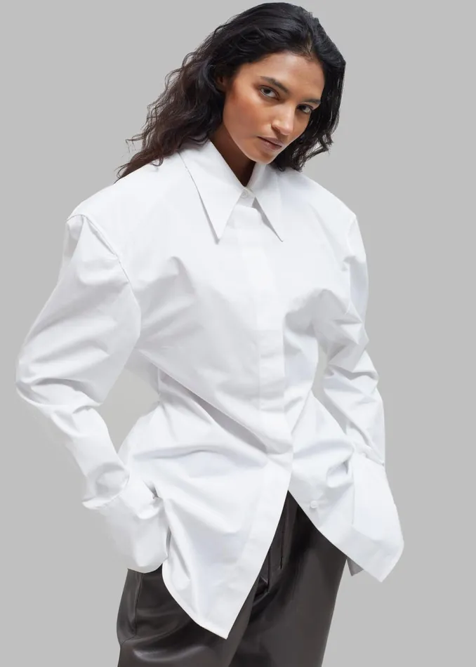 Women The Frankie Shop Tops Bec Padded Shirt White