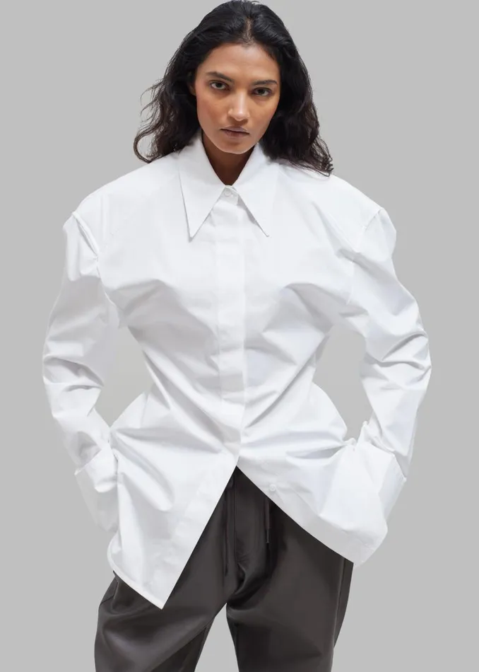 Women The Frankie Shop Tops Bec Padded Shirt White