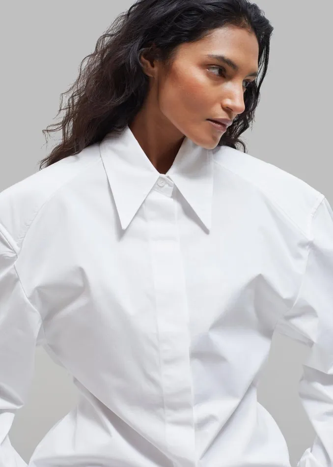 Women The Frankie Shop Tops Bec Padded Shirt White