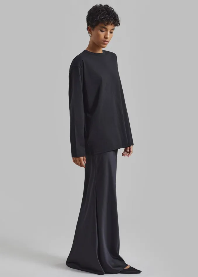 Women The Frankie Shop Tops Bennett Long Sleeves Tee Black