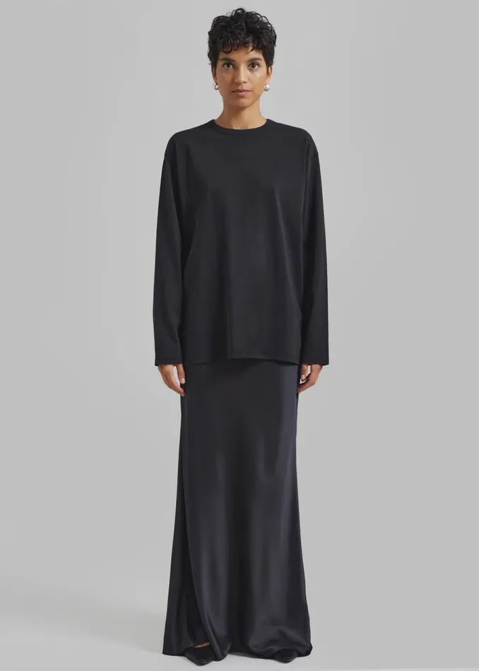 Women The Frankie Shop Tops Bennett Long Sleeves Tee Black