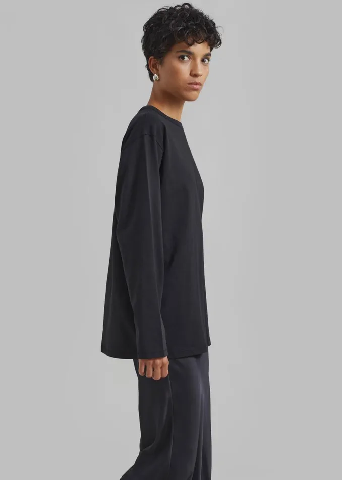 Women The Frankie Shop Tops Bennett Long Sleeves Tee Black