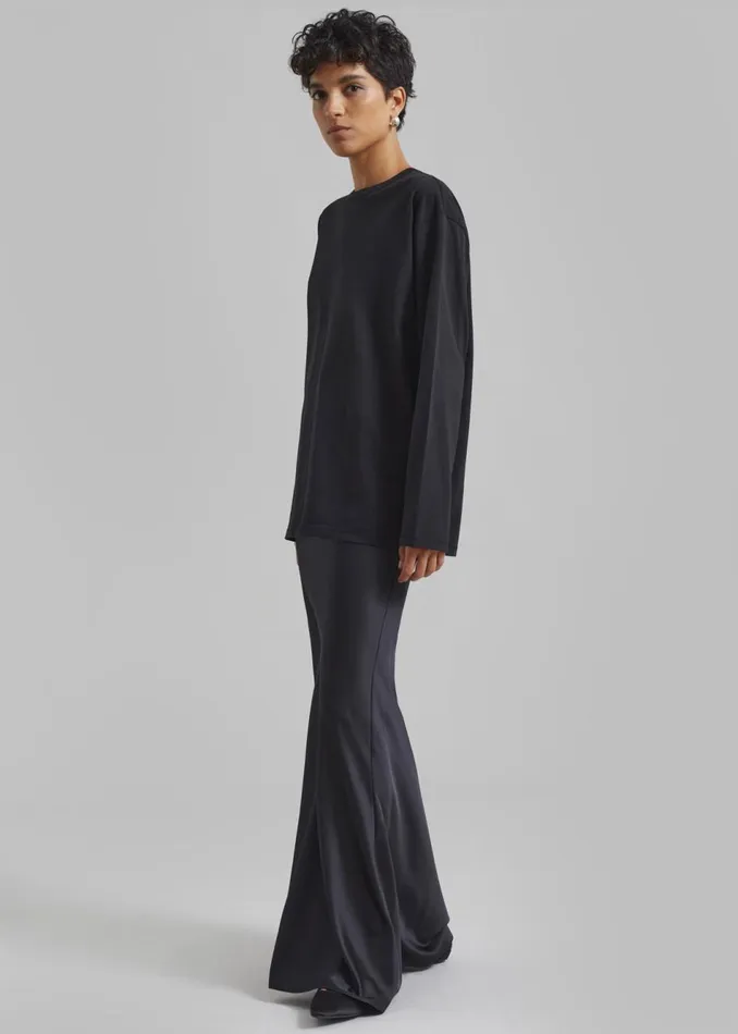 Women The Frankie Shop Tops Bennett Long Sleeves Tee Black