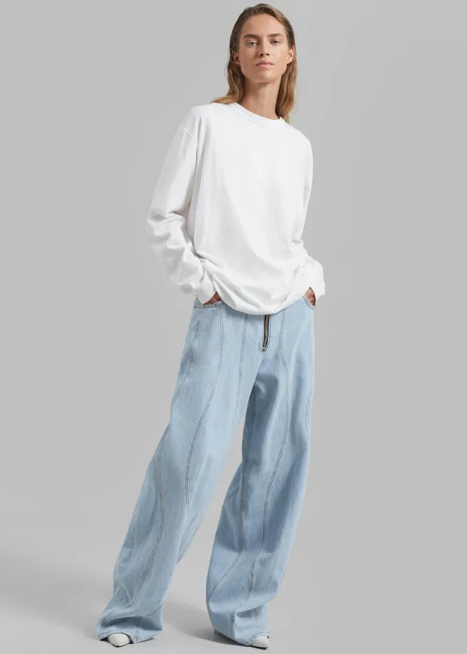 Women The Frankie Shop Tops Bennett Long Sleeves Tee Ivory