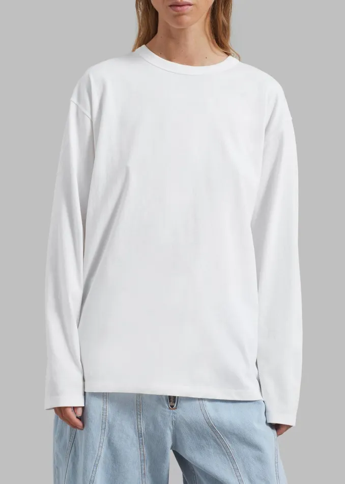 Women The Frankie Shop Tops Bennett Long Sleeves Tee Ivory