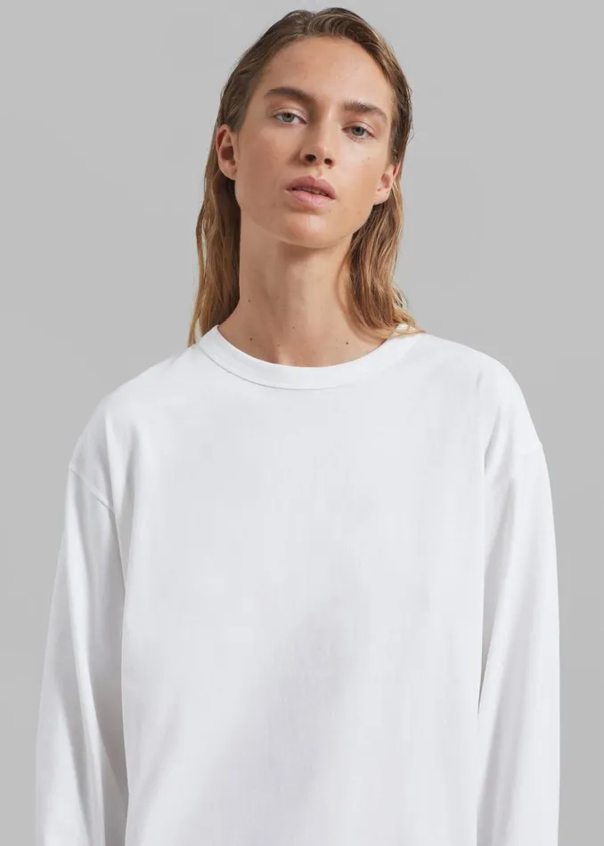 Women The Frankie Shop Tops Bennett Long Sleeves Tee Ivory