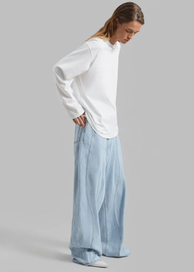 Women The Frankie Shop Tops Bennett Long Sleeves Tee Ivory
