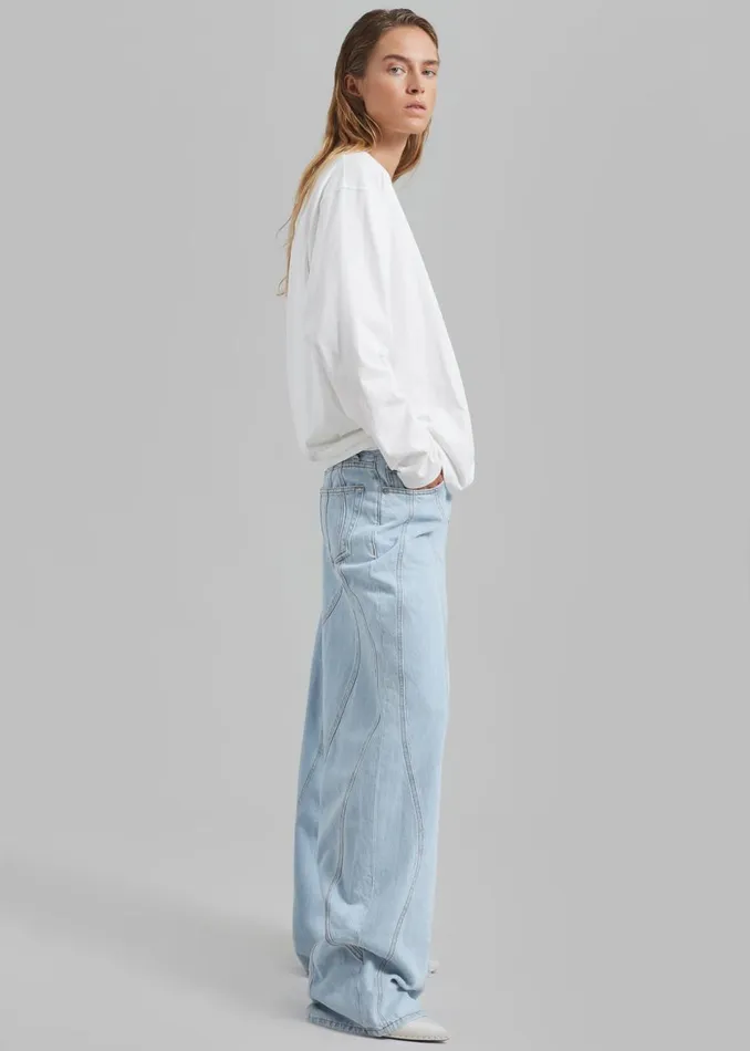 Women The Frankie Shop Tops Bennett Long Sleeves Tee Ivory